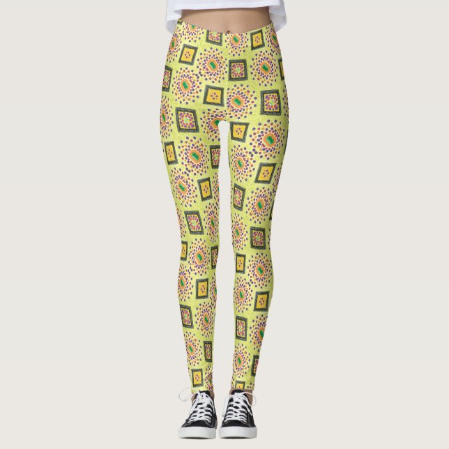 ABL - 0246 - Mandala vert - Leggings (Devant)