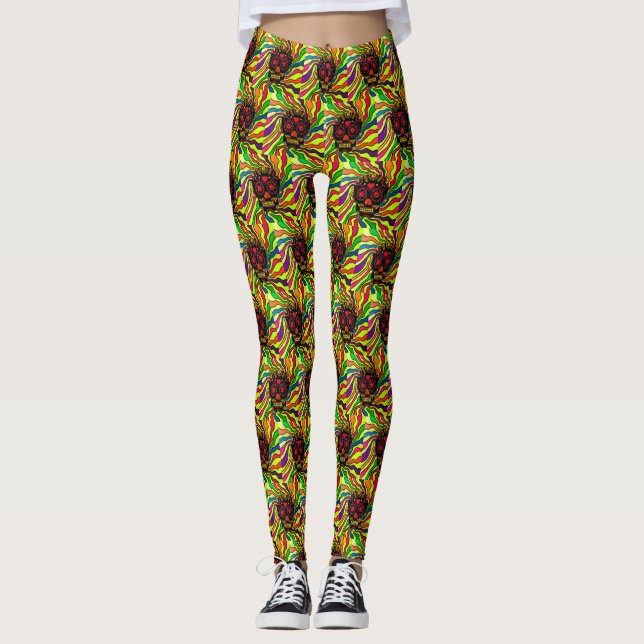 ABL - 303 - Crâne néon - Leggings (Devant)