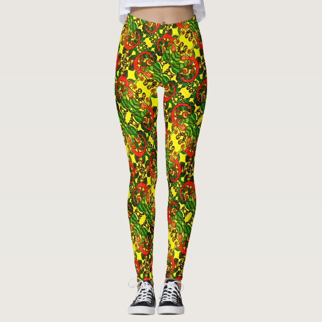 ABL - 304 - Gecko rouge - Leggings (Devant)