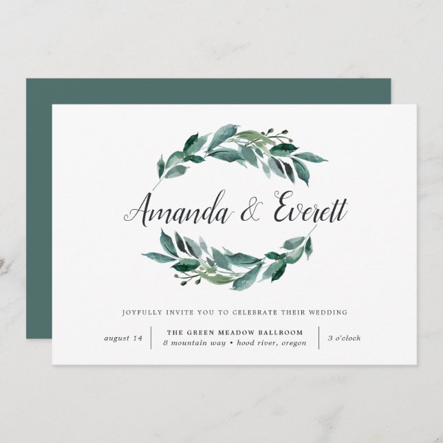 Abondant Faire-part de mariage de Foliage (Devant / Derrière)