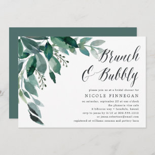 Abondant feuillage   Brunch & Bubbly Invitation