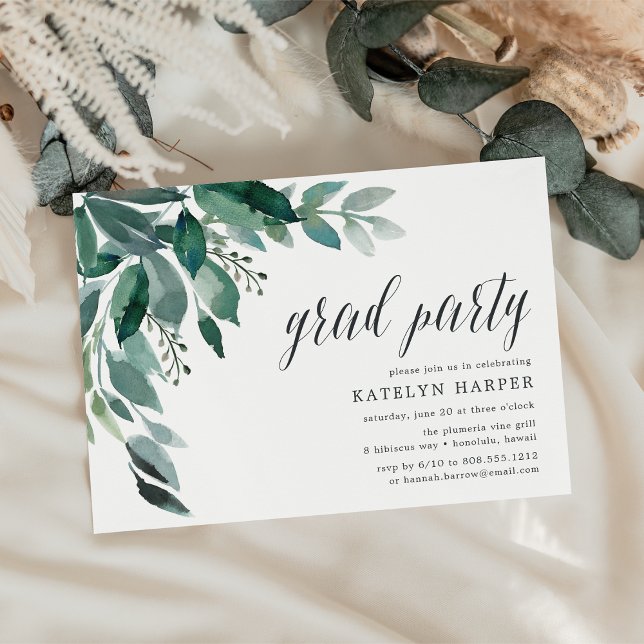 Abondant feuillage | Invitation du Graduation Part (Créateur téléchargé)