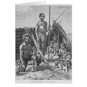 Aborigènes du Queensland gravés d'une photograph