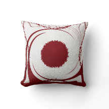 Abrégé sur blanc rouge coussin