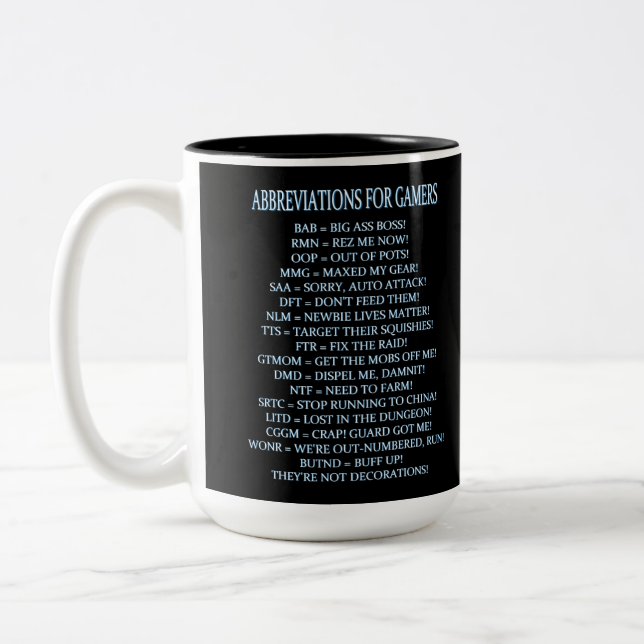 Abréviations Pour Gamers MMOPRG Humour Mug (Gauche)