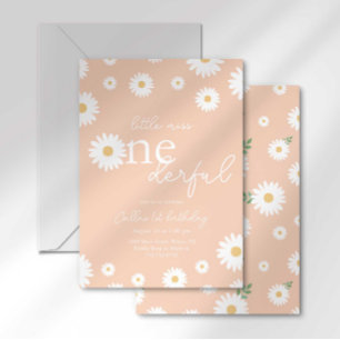 Abricot Daisy Little Miss Merveilleuse Invitation