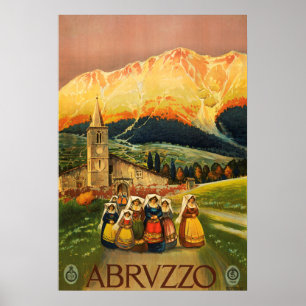 Abruzzes, Abrvzzo, italie Poster Vintage voyage
