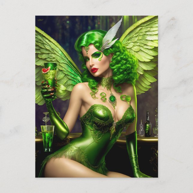 Absinthe Green Fairy Carte postale (Devant)