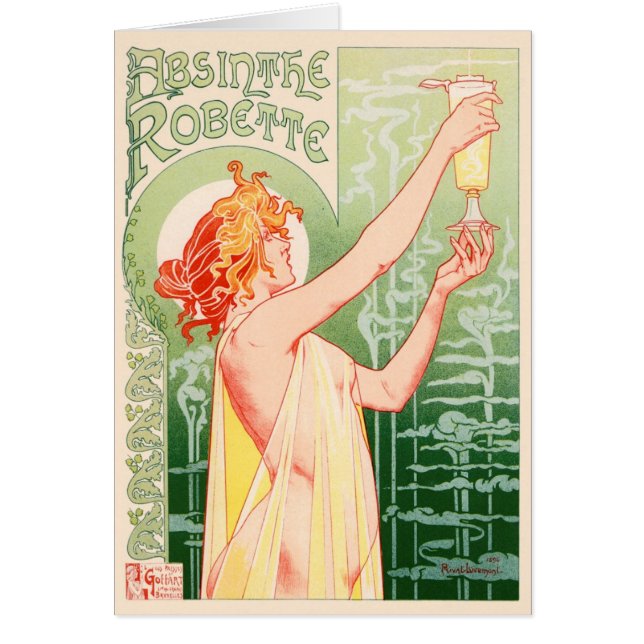 Absinthe vintage Robette par Alphonse Mucha (Devant)