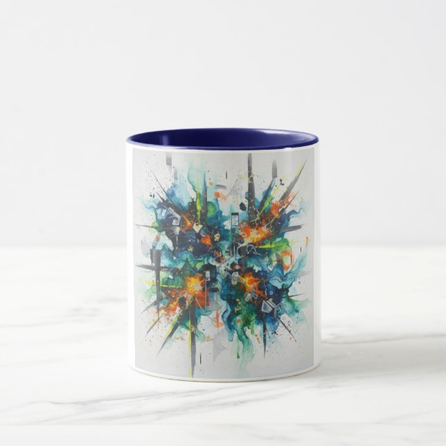 Abstract Act Color Burst Ceramic Mug (Centre)