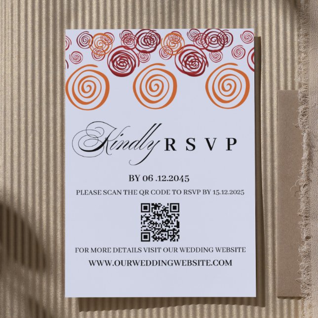 Abstract African Shape QR Code Wedding RSVP Card (Créateur téléchargé)