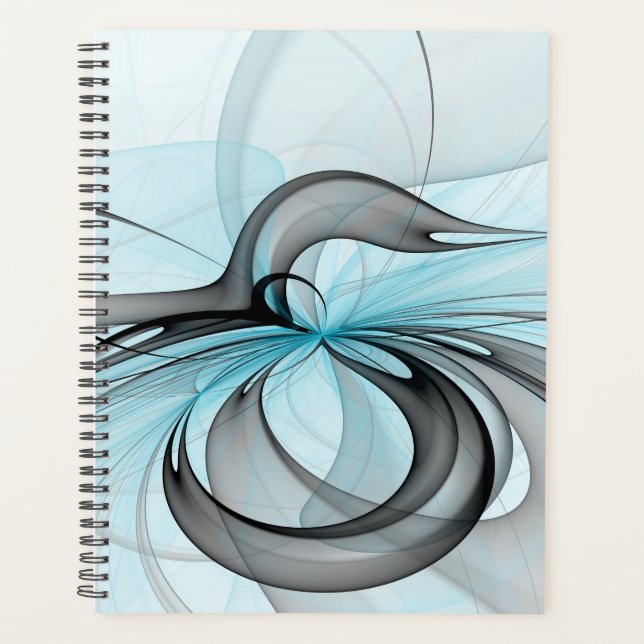 Abstract Anthracite Gray Blue Modern Fractal Art (Devant)