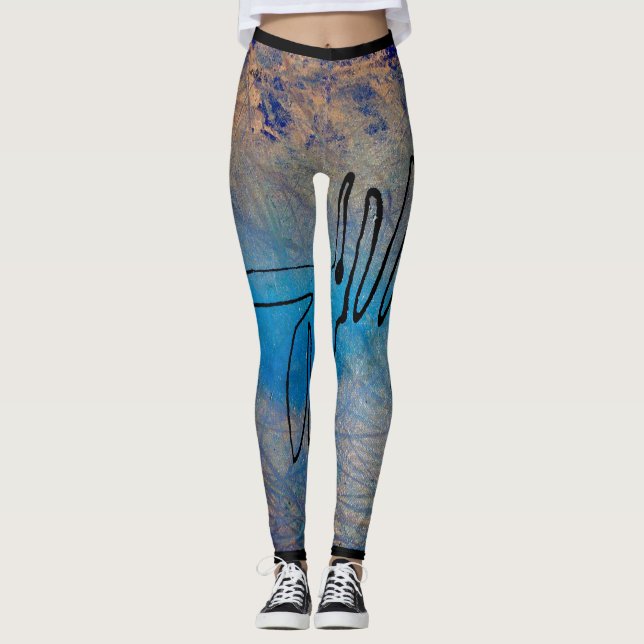 Abstract Art Leggings Blue Dog (Devant)