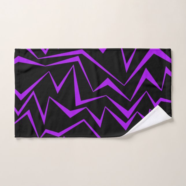 Abstract, bold, vibrant geometric zigzag pattern (Serviette à main)