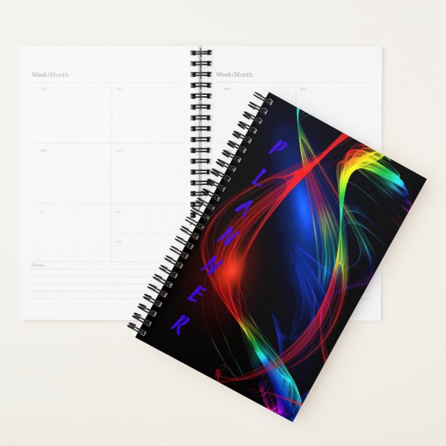 Abstract Colorful Lights Planner (Devant avec enveloppe)