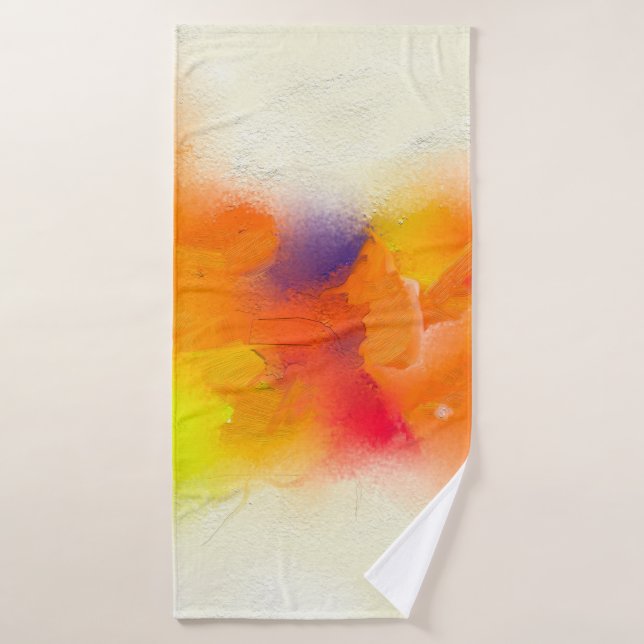 Abstract colorful oil painting on canvas texture.  (Serviette de bain)