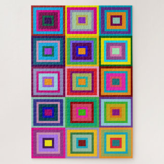 Abstract Colorful Quilt Pattern Puzzle