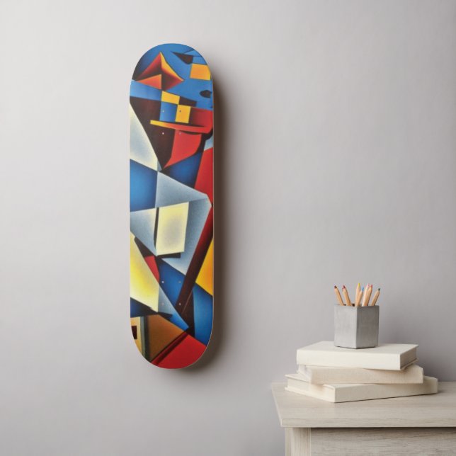 Abstract Cubist Portrait Skateboard (Art mural)