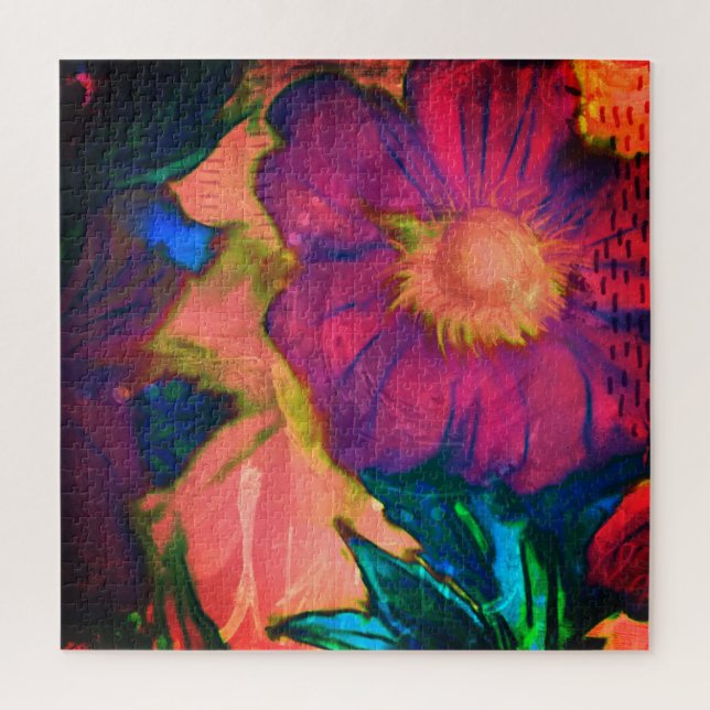 Abstract Floral puzzle (Vertical)