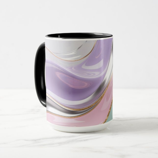 Abstract Fluid Art Pastel Mug – Trendy Pastel Art (Devant gauche)