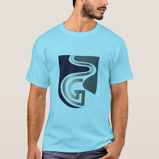 Abstract G Letter Modern Minimalist T-Shirt (Devant)