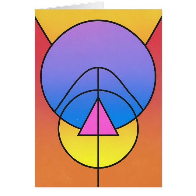 Abstract Geometric Circles Line Colorful Card (Devant)