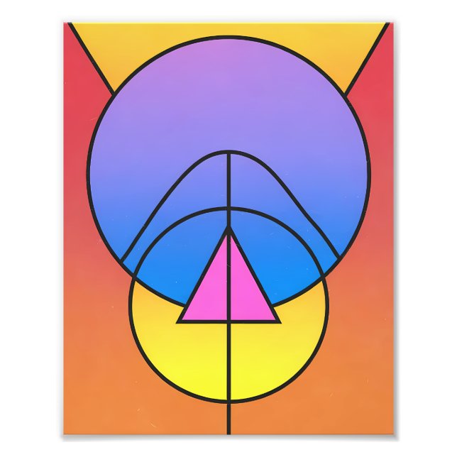 Abstract Geometric Circles Line Colorful Poster (Devant)