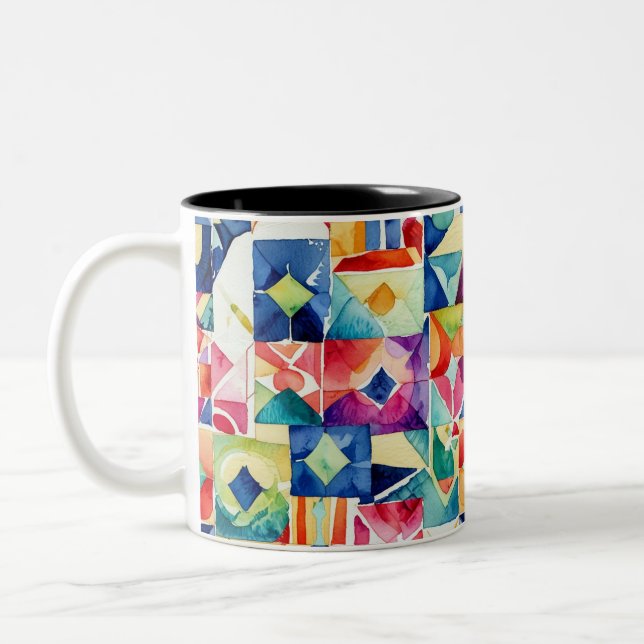 Abstract geometric digital pattern 17 - Coffee Mug (Gauche)