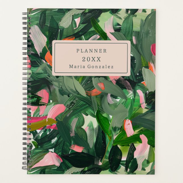 Abstract Greenery Custom 2025 Weekly Planner (Devant)