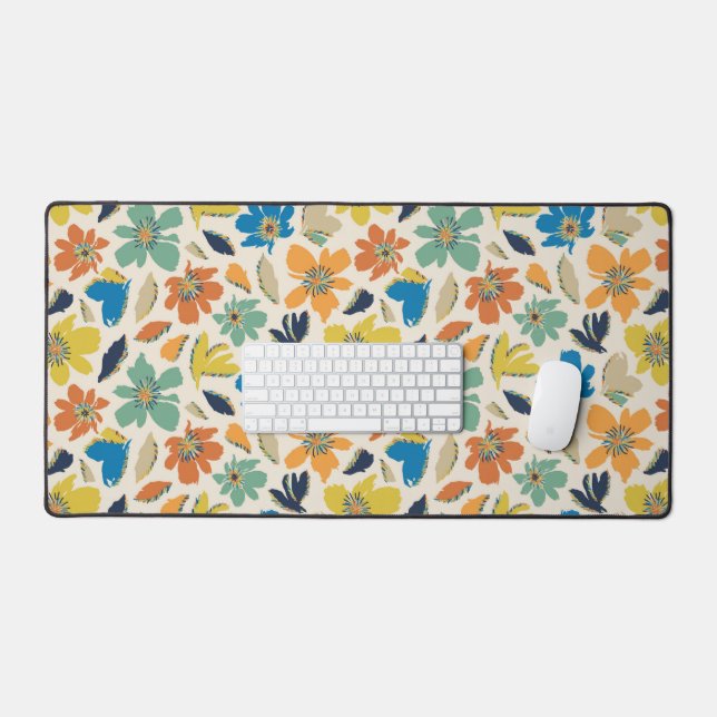 Abstract Hand-Drawn Boho Floral Pattern (Clavier et souris)
