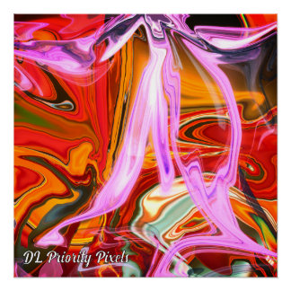 Abstract Marble  Liquified Colorful Glossy Poster