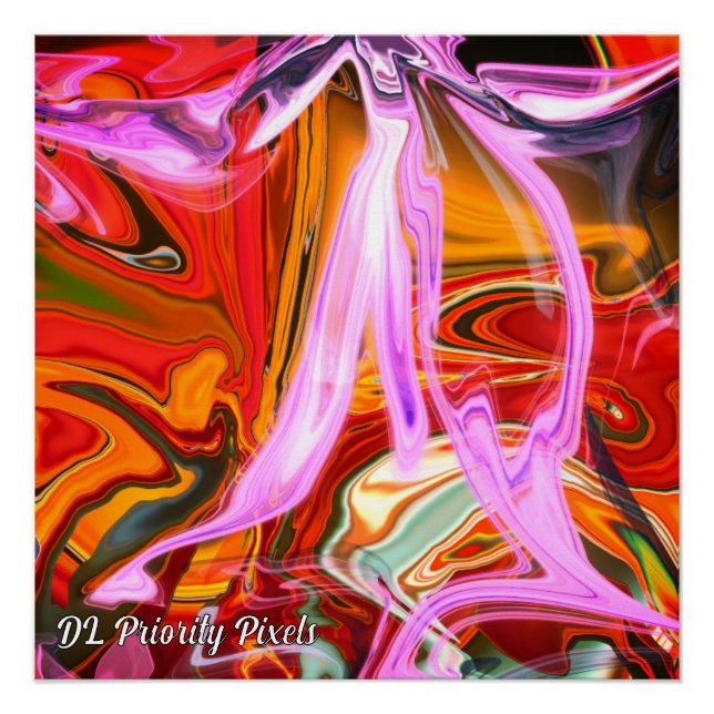 Abstract Marble  Liquified Colorful Glossy Poster (Devant)