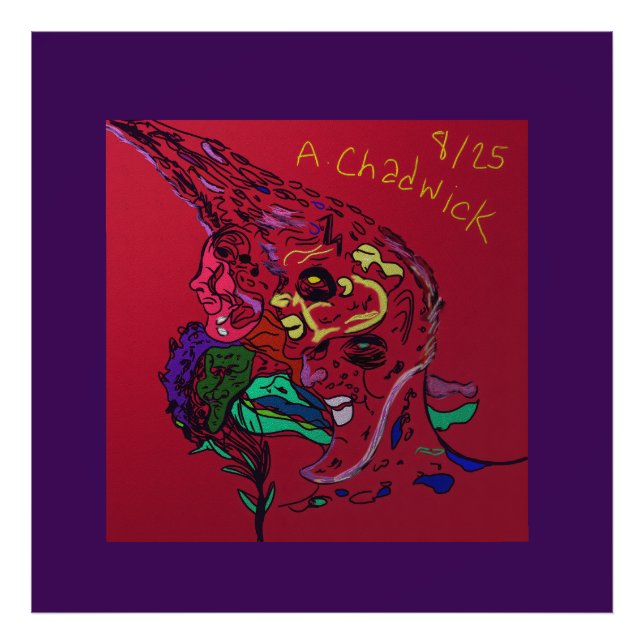 Abstract Moon Galaxy Art Photo Print (Devant)