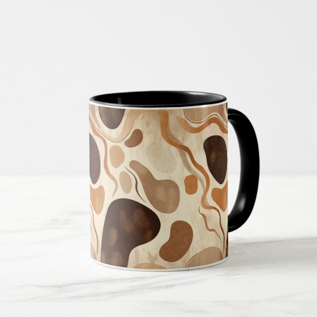 Abstract Nature Motif Mug – Soft Organic Elements (Devant droit)