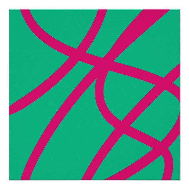 Abstract Poster – Red Lines on Green (Devant)