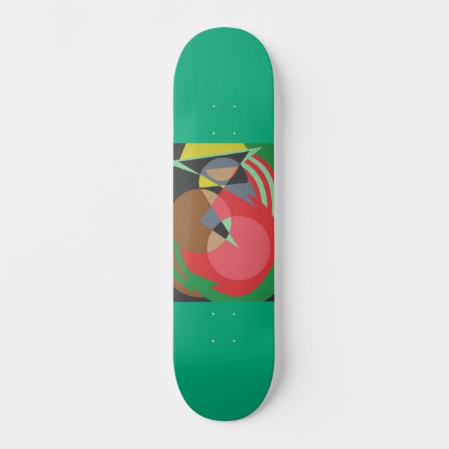 Abstract Red and Green Skateboard (Recto)