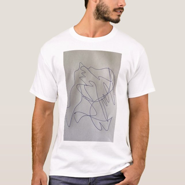 Abstract Scribble Pen Drawing Graphic T-Shirt (Devant)