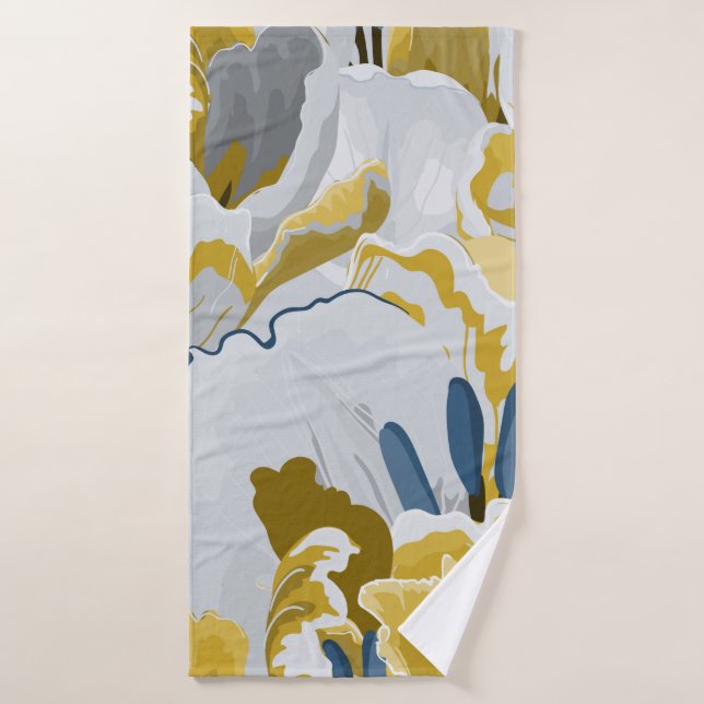 Abstract seamless pattern. Light grey,  yellow,  g (Serviette de bain)