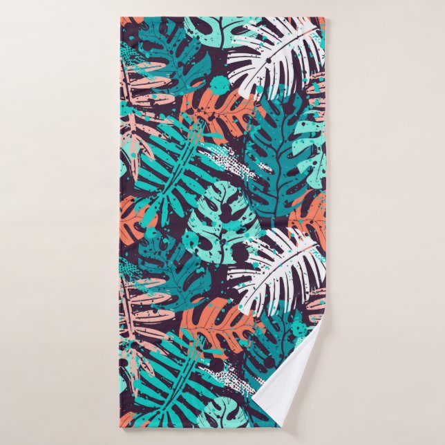 Abstract seamless tropical leaves pattern. Creativ (Serviette de bain)