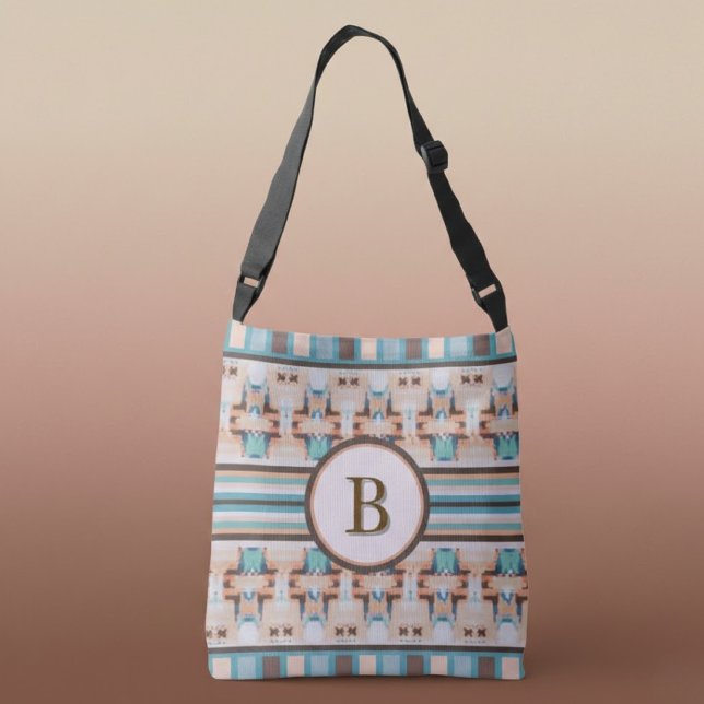 Abstract Southwest Blue and Brown Tote Bag (Créateur téléchargé)