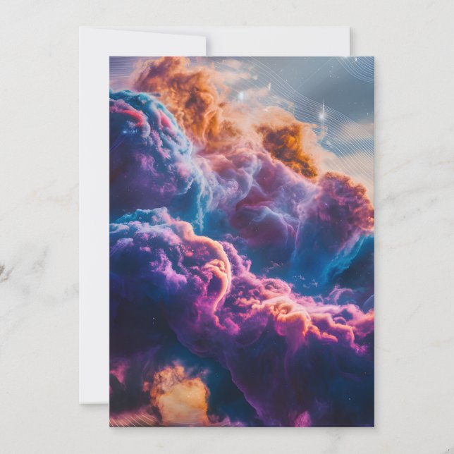 Abstract Space Nebula Art - Colorful Flat Card (Devant)