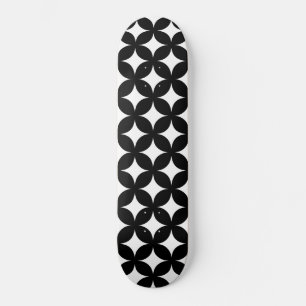 Abstract stars in black and white skateboard