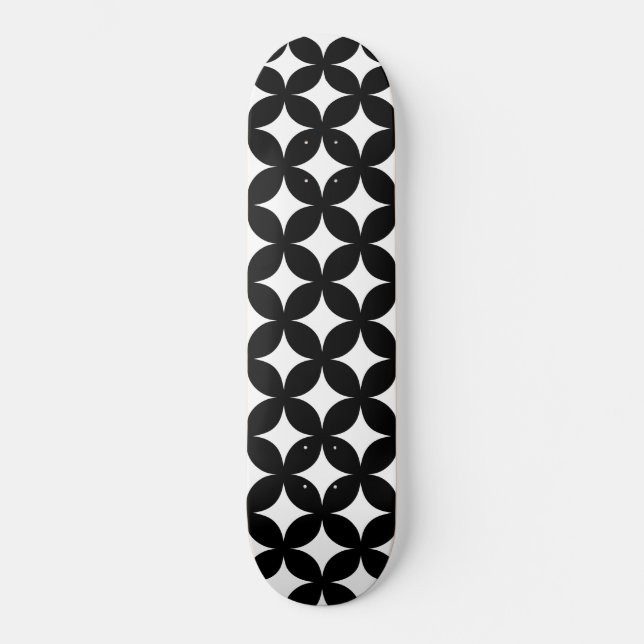 Abstract stars in black and white skateboard (Recto)
