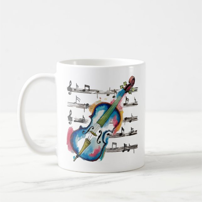 Abstract Violin Coffee Mug (Gauche)