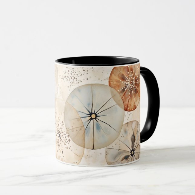 Abstract watercolor design circles coffee mug (Devant droit)