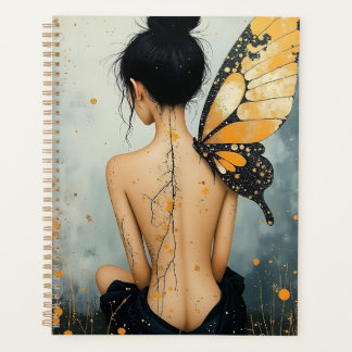 Abstract Whimsical Woman and Butterfly