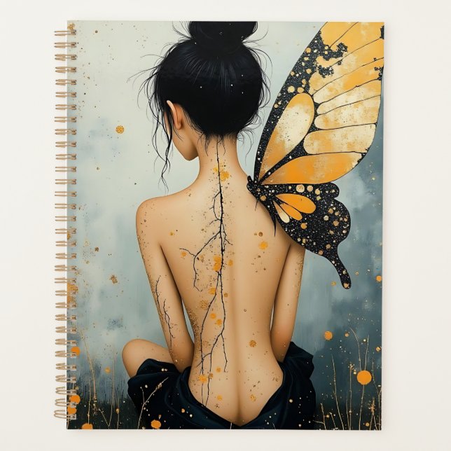 Abstract Whimsical Woman and Butterfly (Devant)