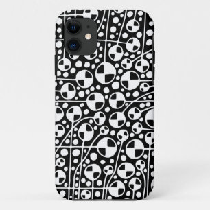 Abstrait 130112 v5 blanc sur coque iphone noir