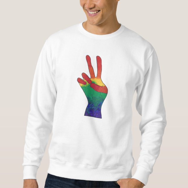 Abstrait arc-en-ciel signe de paix sweatshirts (Devant)