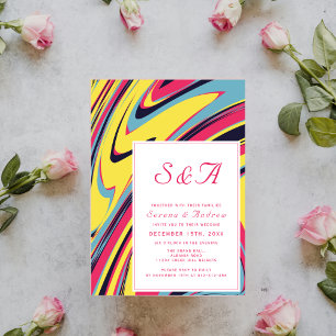 Abstrait Artiste Coloré Moderne Chic Invitation